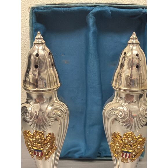 Vintage Silver Plated Salt and Pepper Shakers LA FRANCE REG Made in USA SPC 833 - Picture 5 of 10